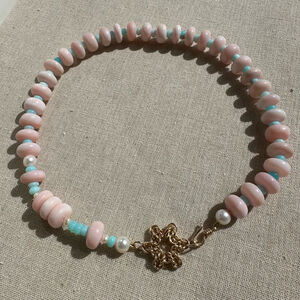 Sarang Star Peruvian Opal and Pearl Necklace